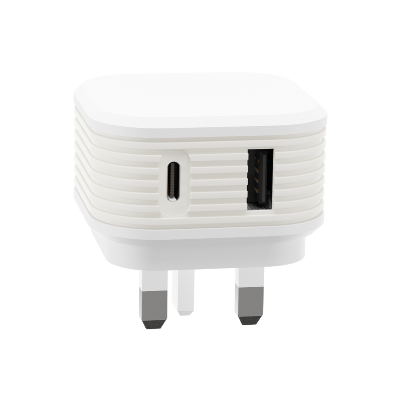 Juice 30W Dual Port Fast Charger Plug – White